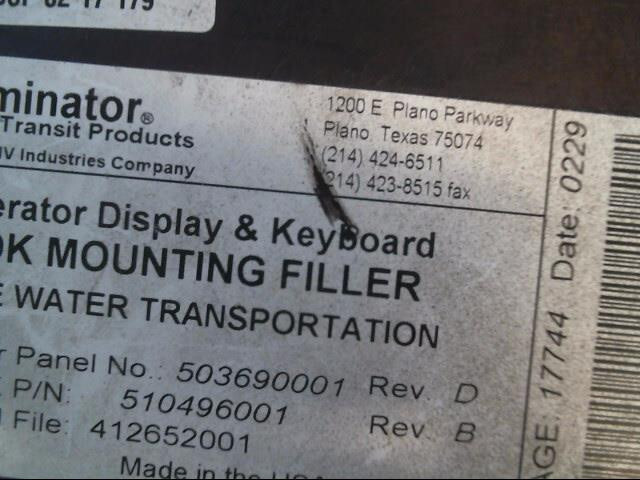 luminator, 510453-003, pn. 510496001, Operator dISPLAY & kEYBORD