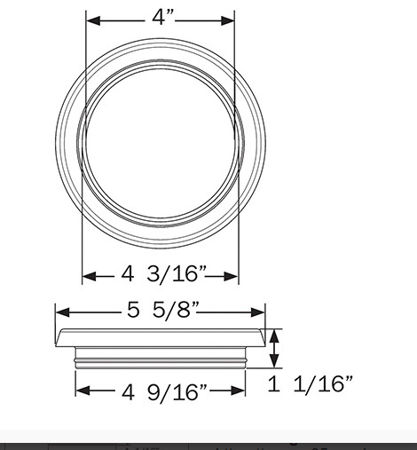Optronics A46GBP Stop/Turn/Tail Light Grommet 4” Flush Mount