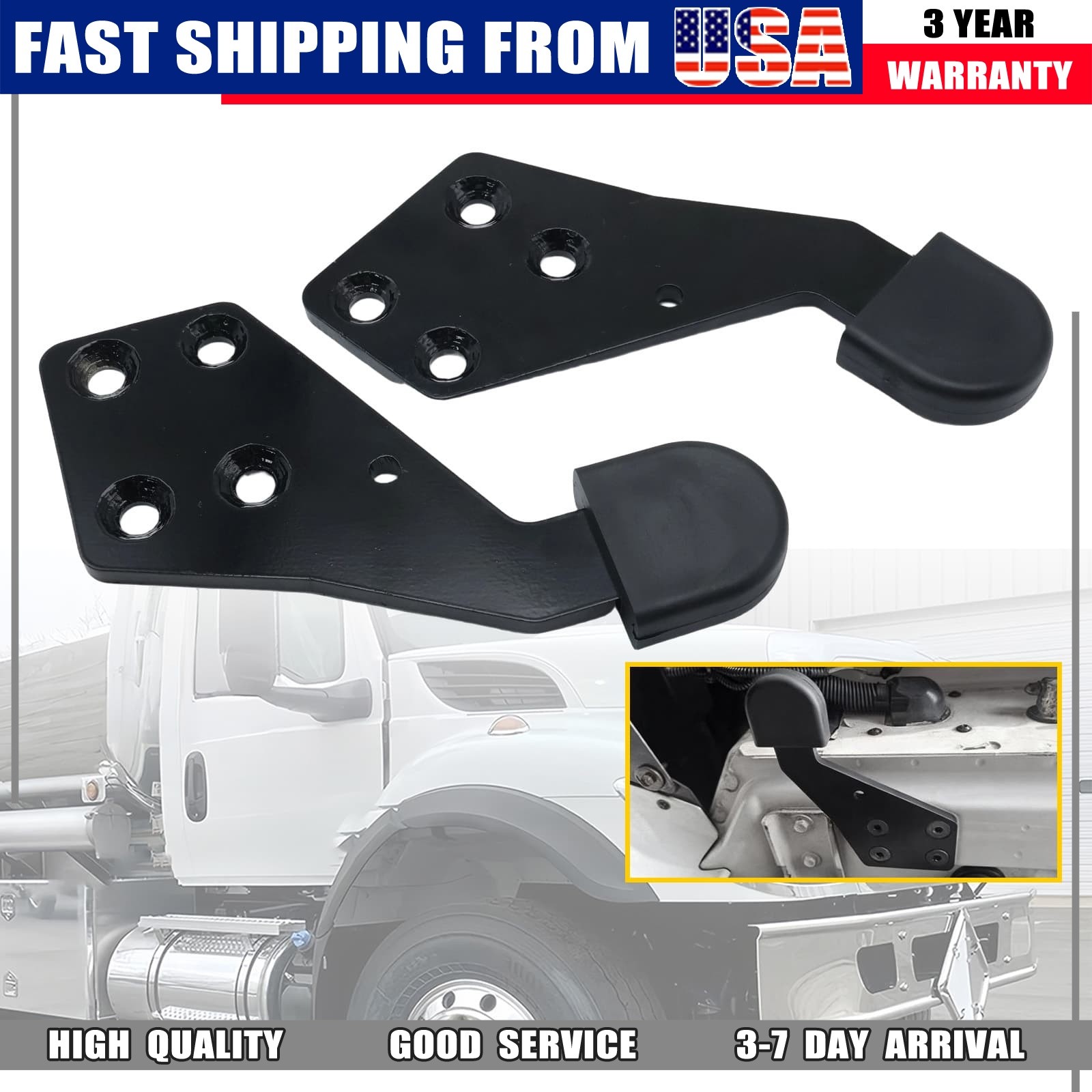 Left+Right HLK2733L HLK2733R Hood Guide Poly For Select International Trucks USA