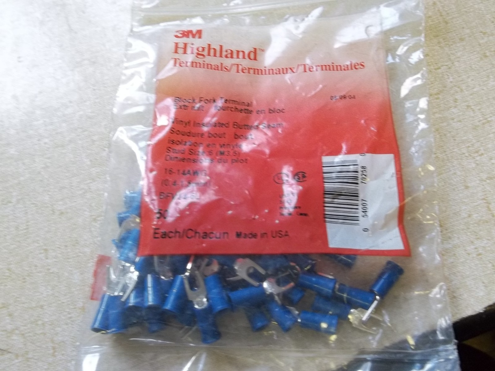 NEW 3M Block Fork Terminal Highland, Bag of 50 Pieces *FREE SHIPPING*