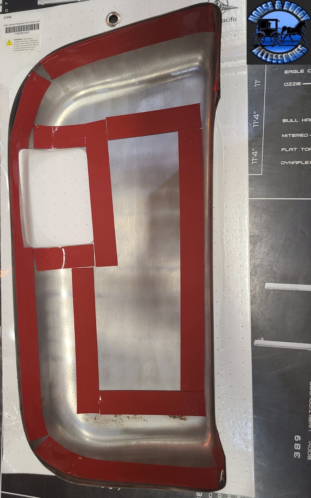 stainless steel Peterbilt Passenger Door Pocket Cover 2006+ 379, 389, 388 new