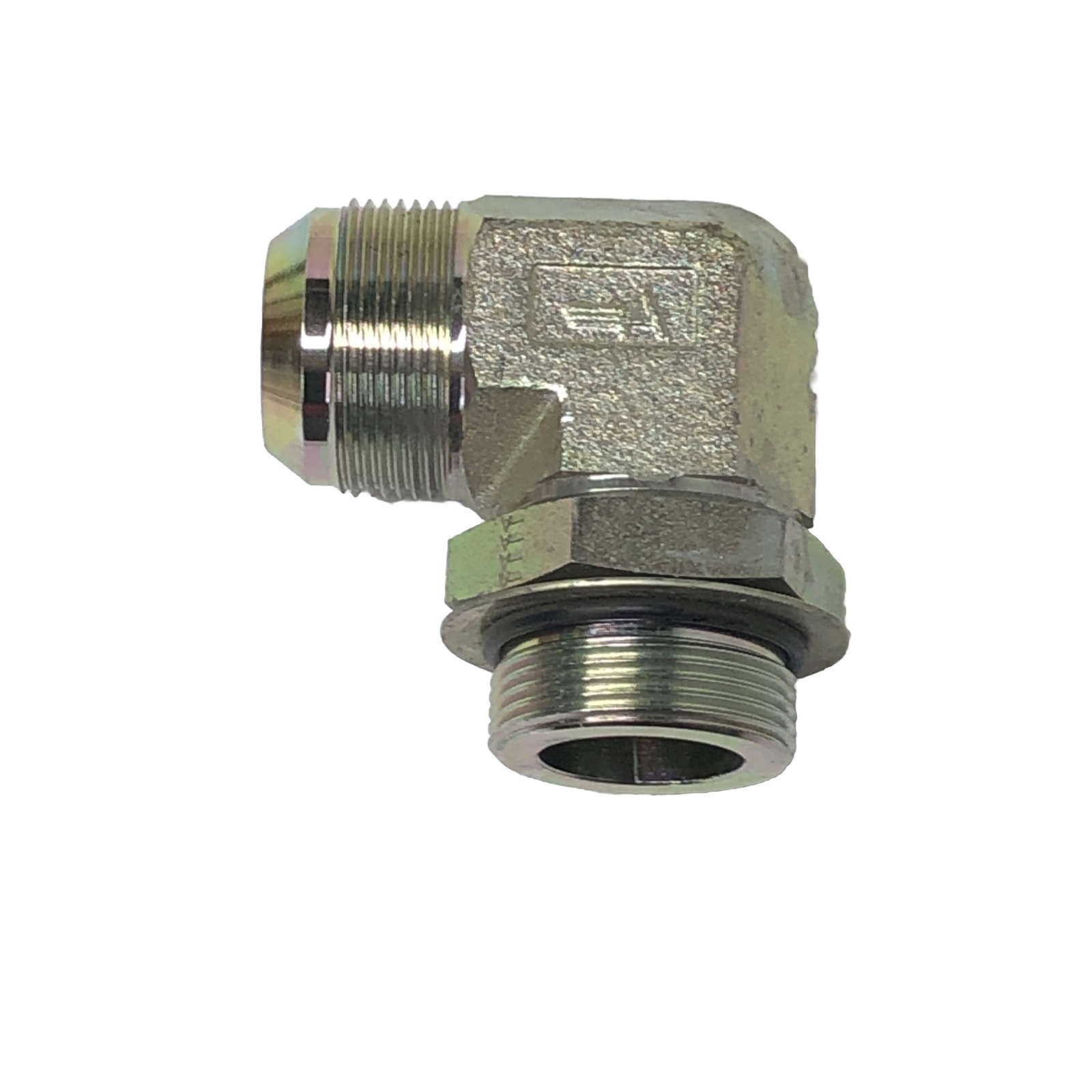 1-1/4″ JIC-20 to 1-1/4″ ORB-20 90 Degree Elbow, Zinc Finish
