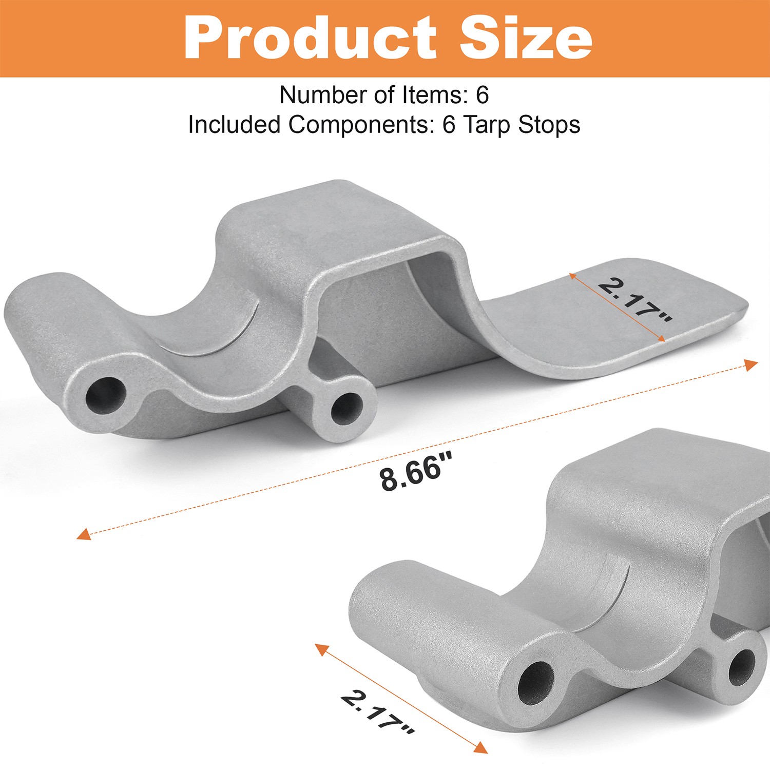 Easy-Off Aluminum (Cast) Tarp Stop -6Pieces Tarp Stops – 1705775