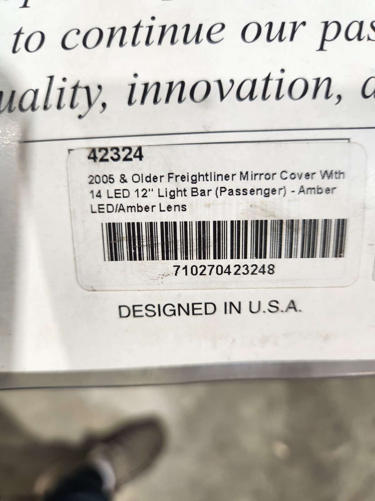 United Pacific 42324 Mirror Cover w/14 LED 12” Amber LED Passenger 2005-
