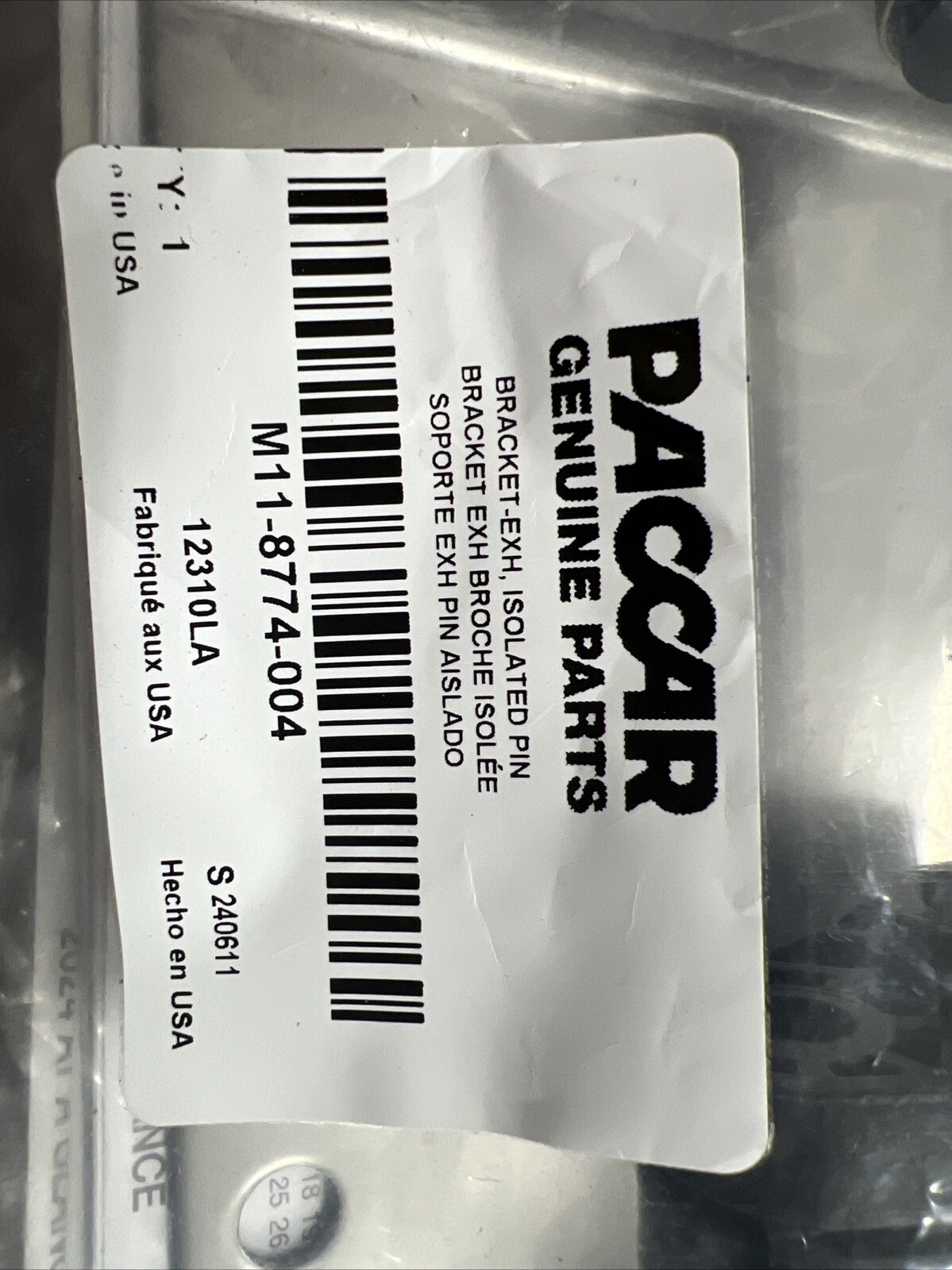 Paccar Isolated Pin Exhaust Bracket M11-8774-004 Genuine OEM Replacement