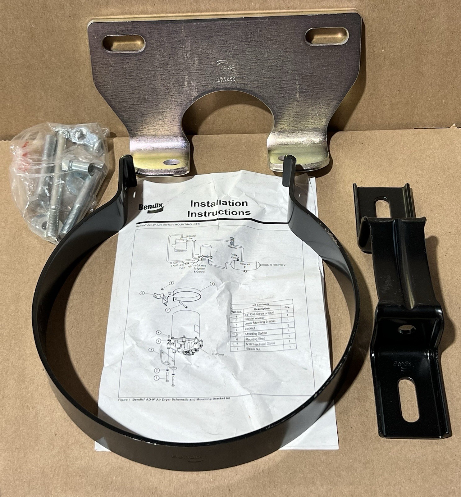 Genuine Bendix 107695 AD9 Air Dryer Mounting Bracket Kit Oem Nos