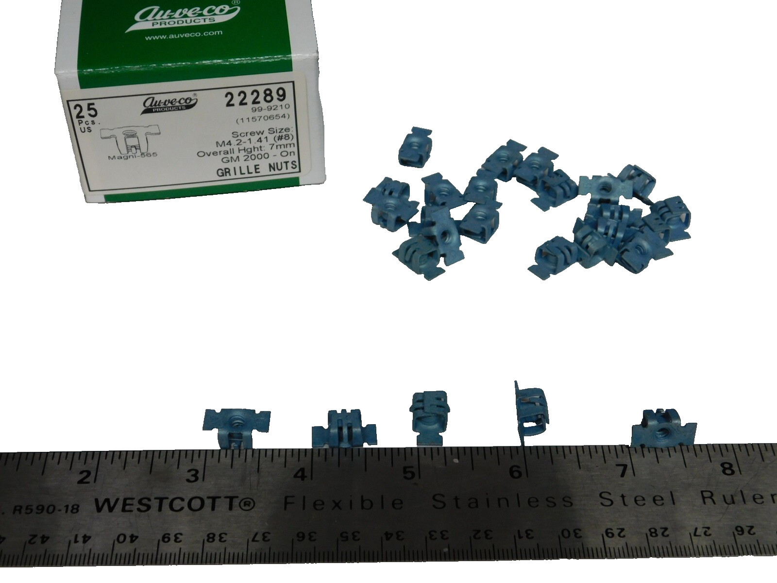 25 Grille Nuts GM 2000-On 22289 Auveco Magni-565 M4.2-1.41 #8 7mm USA