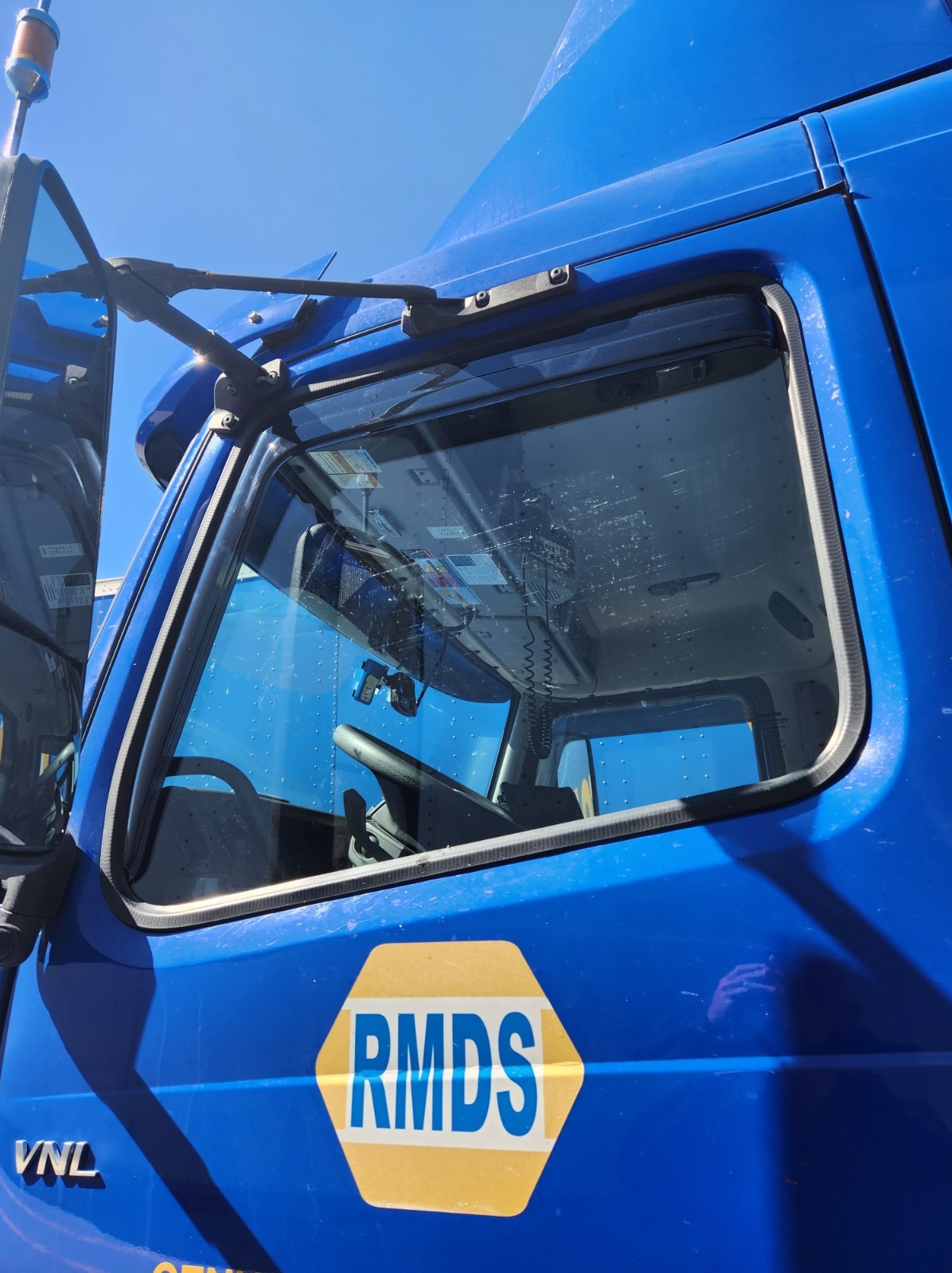 Wind and rain deflectors for Volvo VNL models semi trucks.