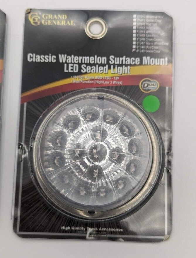 TWO PACK Grand General 81949 Classic Watermelon Surface Mount Turn/Marker Light