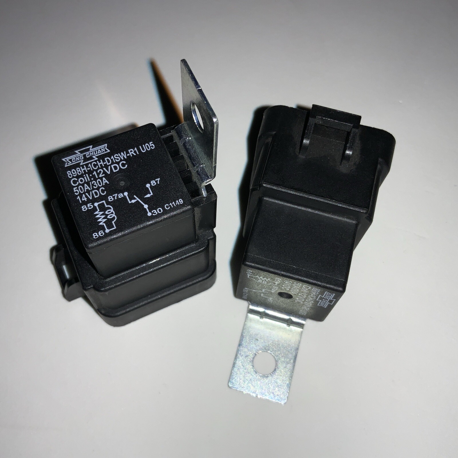 Song Chuan 898H-1CH-D1SW-R1 UO5. 12VDC Auto Relay- Weather Proof. Set of two(2).