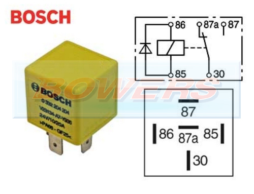 GENUINE BOSCH 0332204214 / 0332204204 24V 10/20A AMP 5 PIN CHANGEOVER RELAY