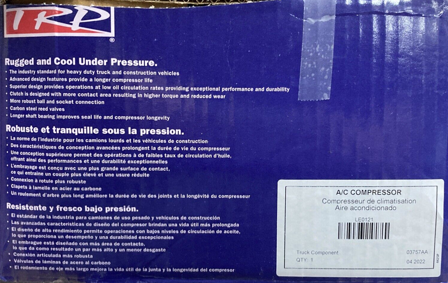 ~ NEW GENUINE TRP BRAND ~ KENWORTH PETERBILT R134a A/C COMPRESSOR- LE0121