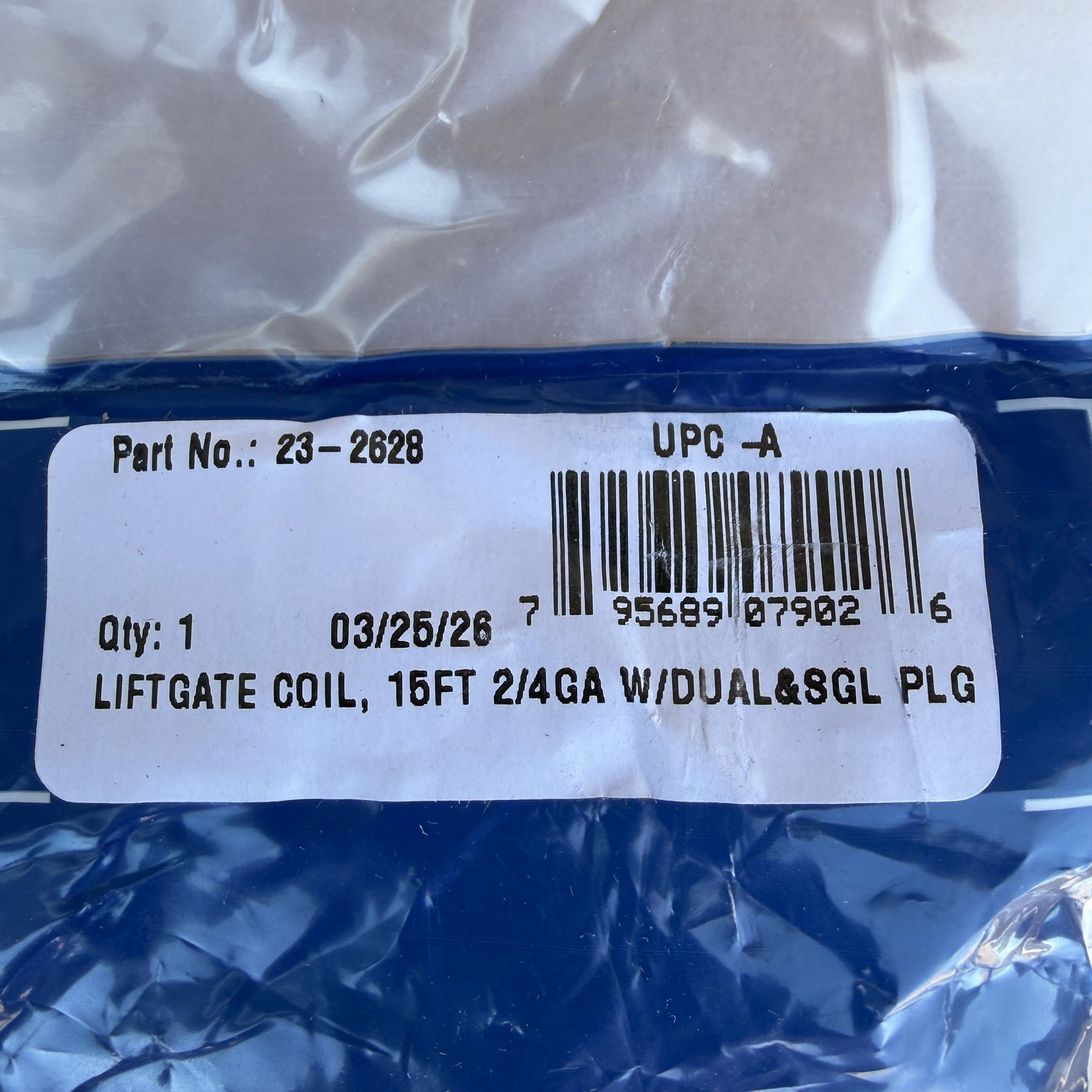 Genuine Phillips 23-2628 Liftgate Coil 15FT Dual Pole to Single Pole Cable