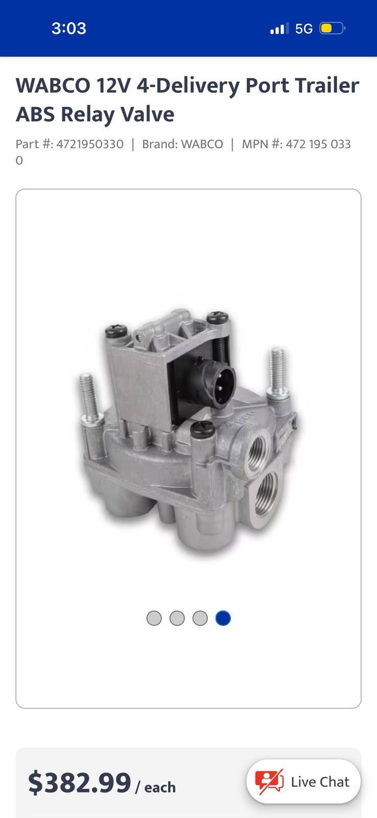 WABCO 4721950330 ABS Modulator Valve Genuine OEM Replacement NO CORE CHG