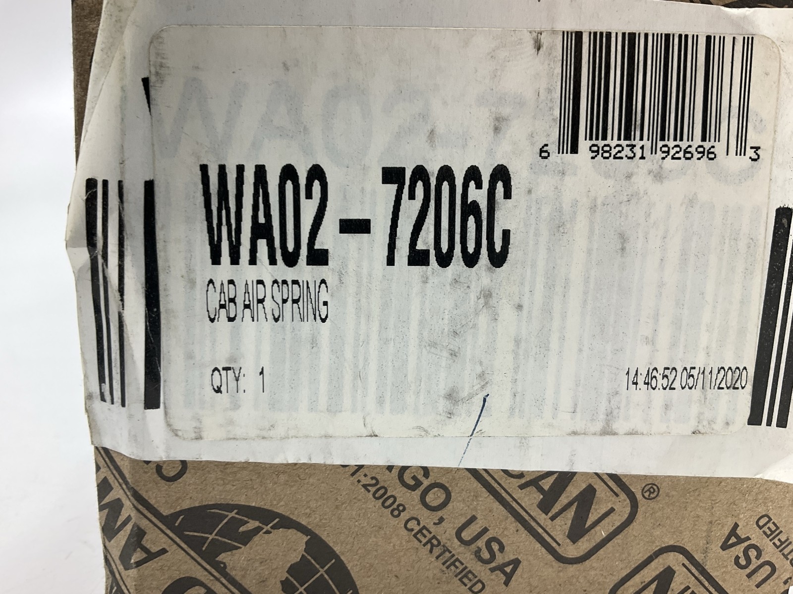 World American WA02-7206C Cab Air Spring Bag For Freightliner # W023777206