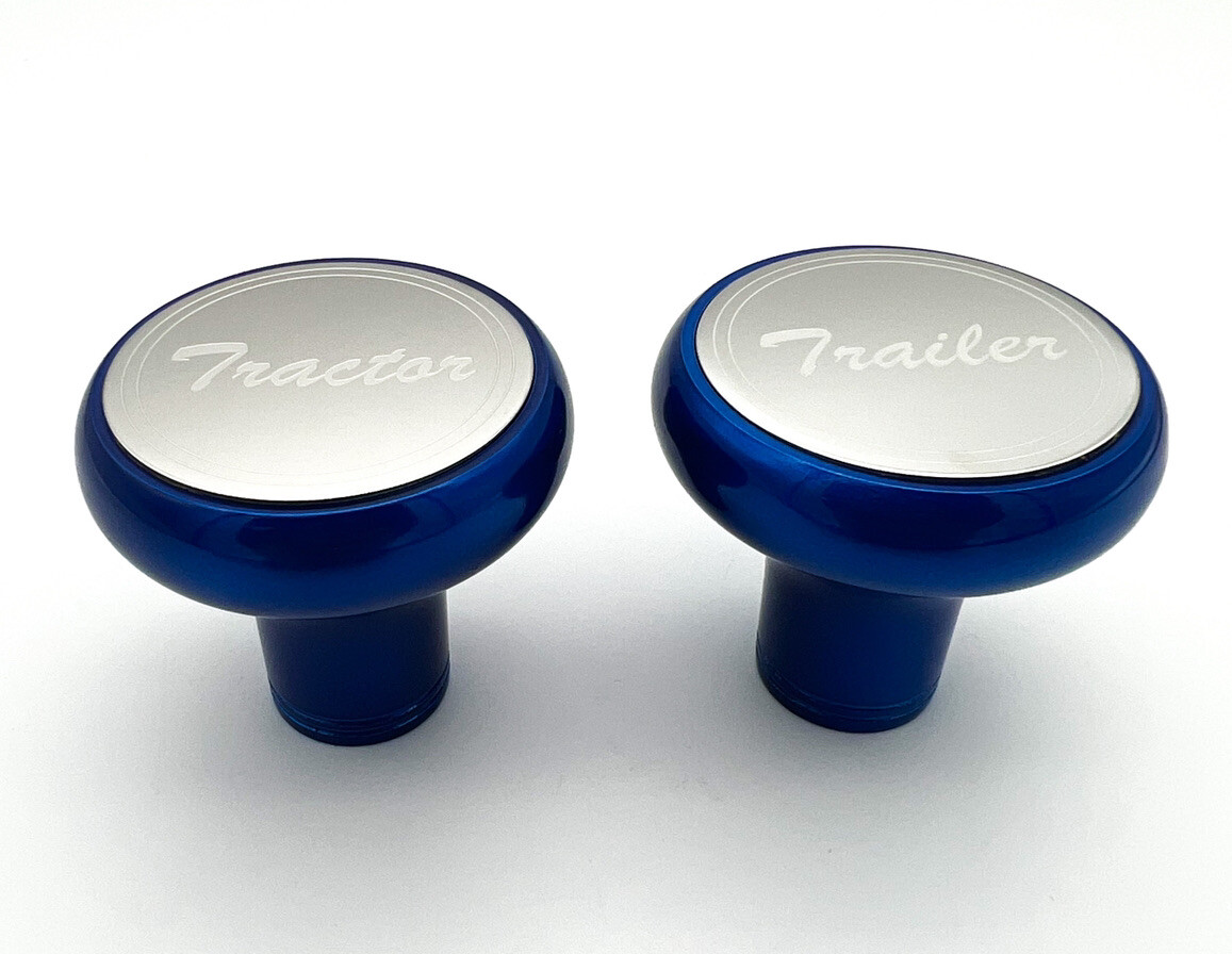 Blue Deluxe Air Valve Knobs – Tractor/Trailer – Peterbilt Kenworth Freightliner