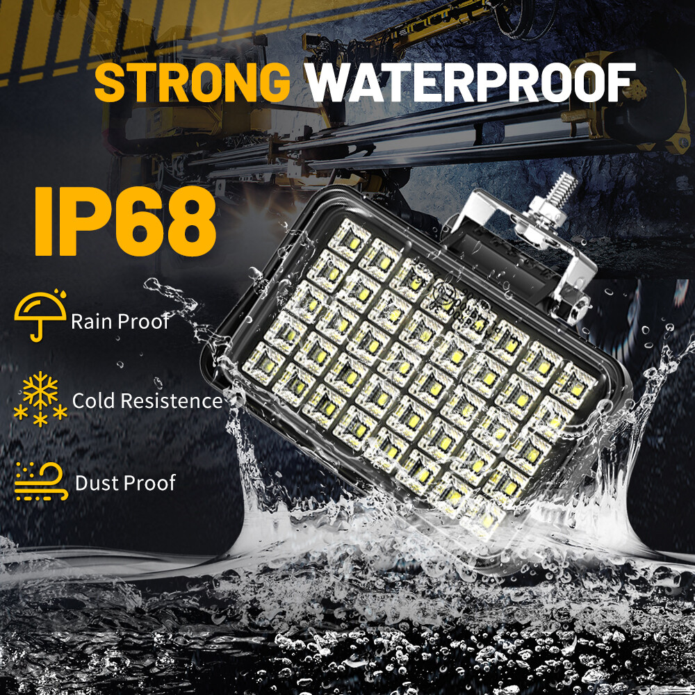 2X 6 Inch Led Work Light Tractor Lamp 120W 8000Lumens Flood Light Off Road Truck
