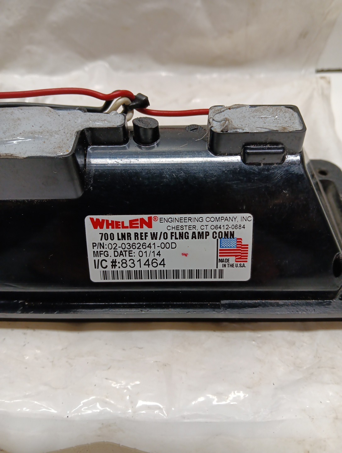 WHELEN : 02-0362641-00D ASS’Y , 700 LINEAR REF W/O FLNG AMP CN, Item # 1884