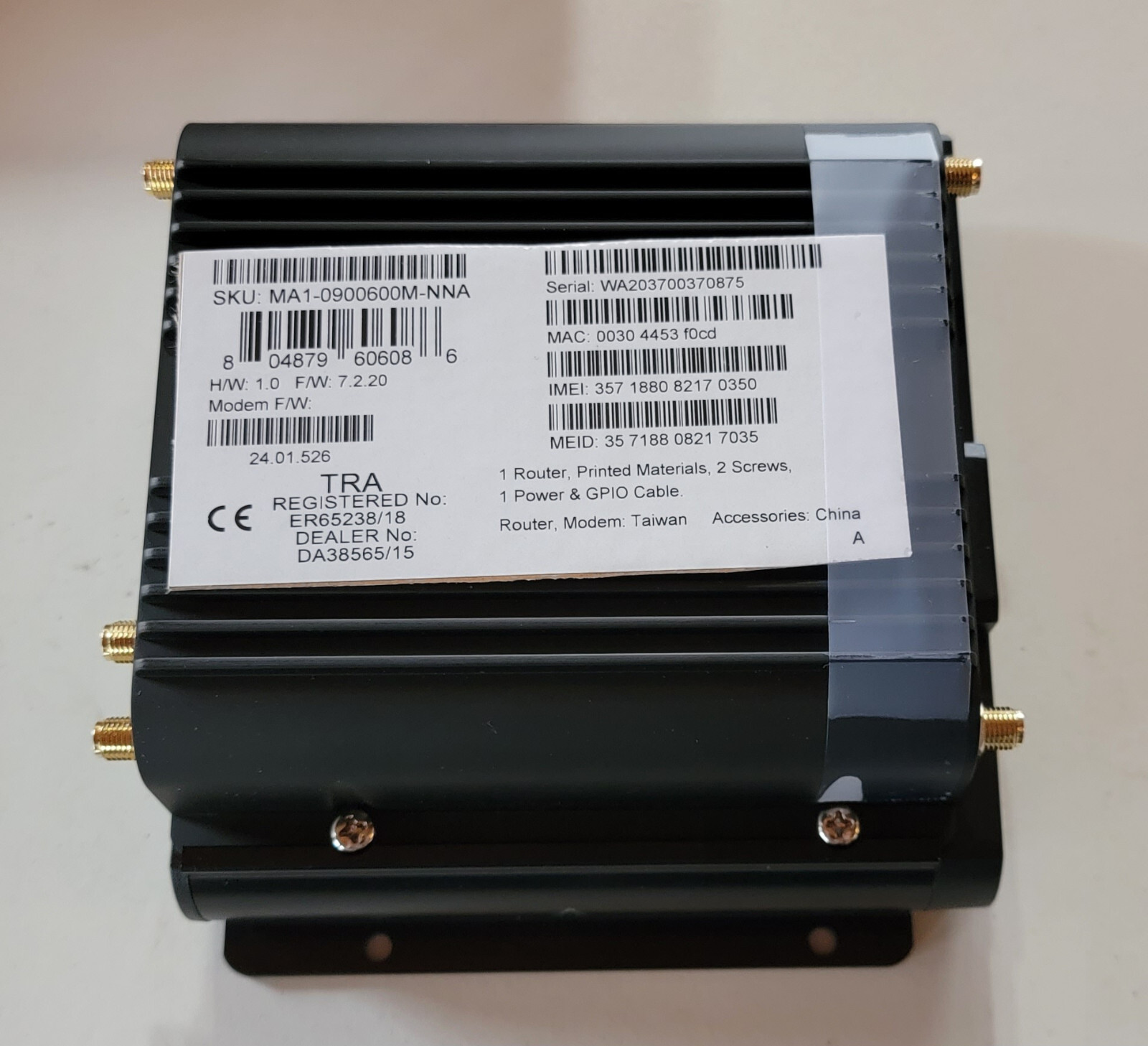 Luminator Roadrunner WC340 Cellular Router + Antenna RR-HDWC340 Bus DVR Router