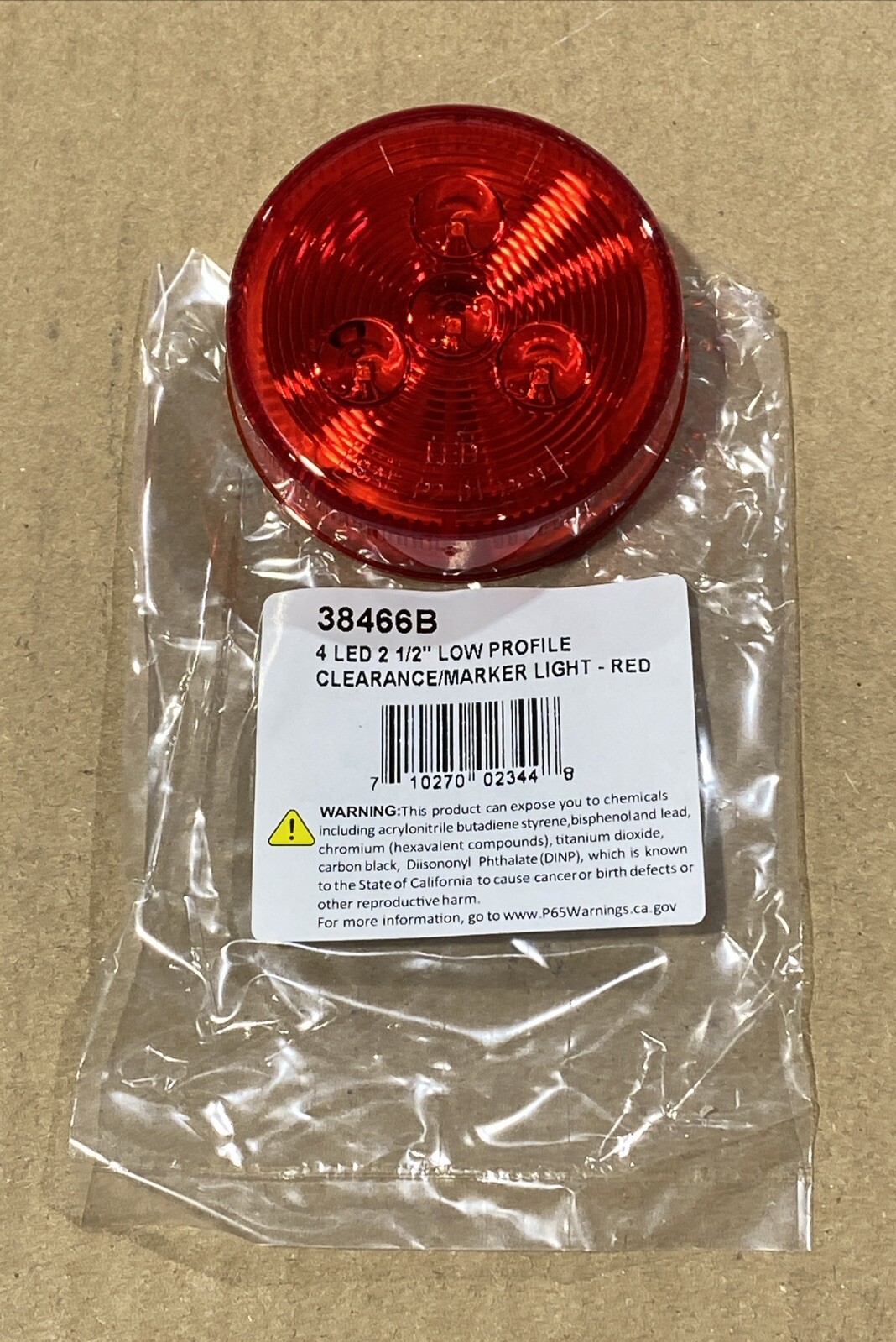 United Pacific 38466B Clearance/Marker Light 2-1/2” Low Profile, Red 4 LED New