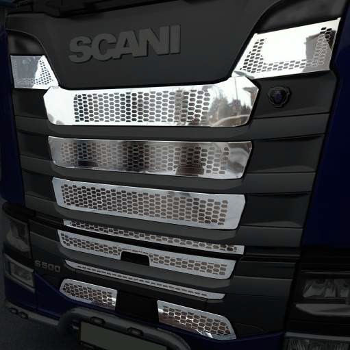Scania NG SC – S SERIE Front Grill Chrome Stainless STEEL 10 Pieces .