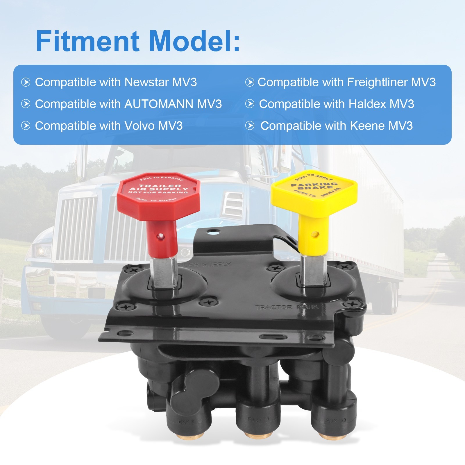 KN20619 MV3 Dash Air Brake Control Valve For Haldex Volvo 20560009 Keene Trucks