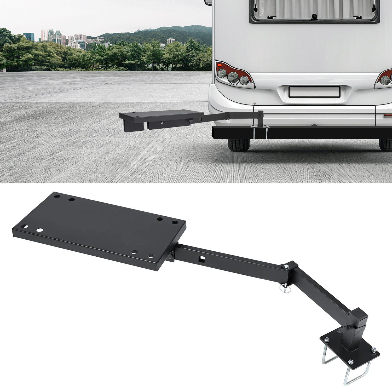 For 4” Bumper Universal Steel Bumper-Mounted RV Griddle Plate For Grilling